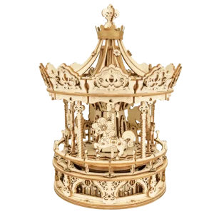 Robotime | 3D Wooden Puzzle – Romantic Carousel Music Box