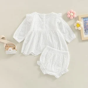 Infant Girls Outfit with Ruffle Shorts Set